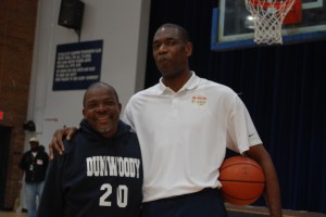 I am 6 feets tall, but Mutombo id towering me like am a baby